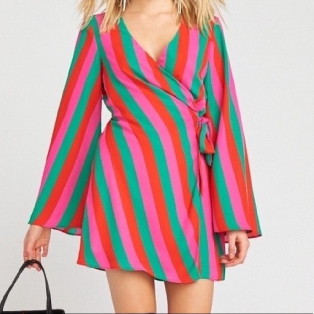 Show Me Your Mumu Caleb Mini Wrap Dress Size Large - 🎅🏼perfect for Christmas!